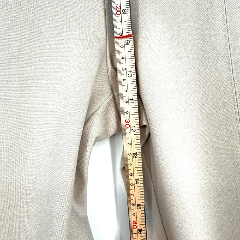NWT Quince Ultra-Stretch Ponte Pintuck Ankle Pant Ecru Beige Slim Trousers L - Picture 13 of 16